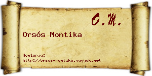 Orsós Montika névjegykártya